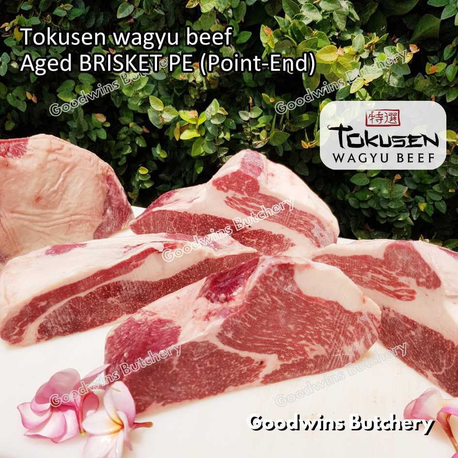 

Wagyu beef Tokusen BRISKET PE (Point-End) marbling MBS-5 daging sapi sandung lamur aged-frozen PORTIONED CUTS