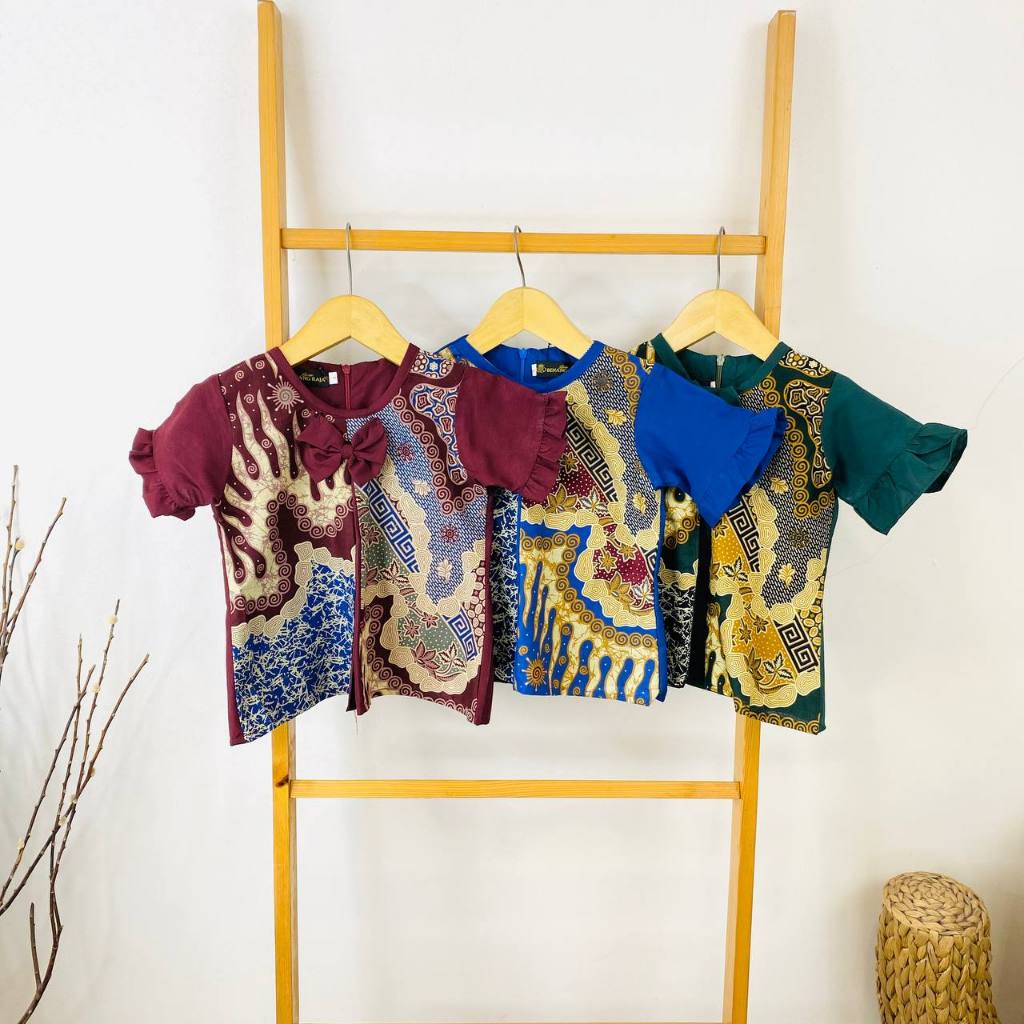 Benang Raja Atasan Anak Katun Rumput Laut