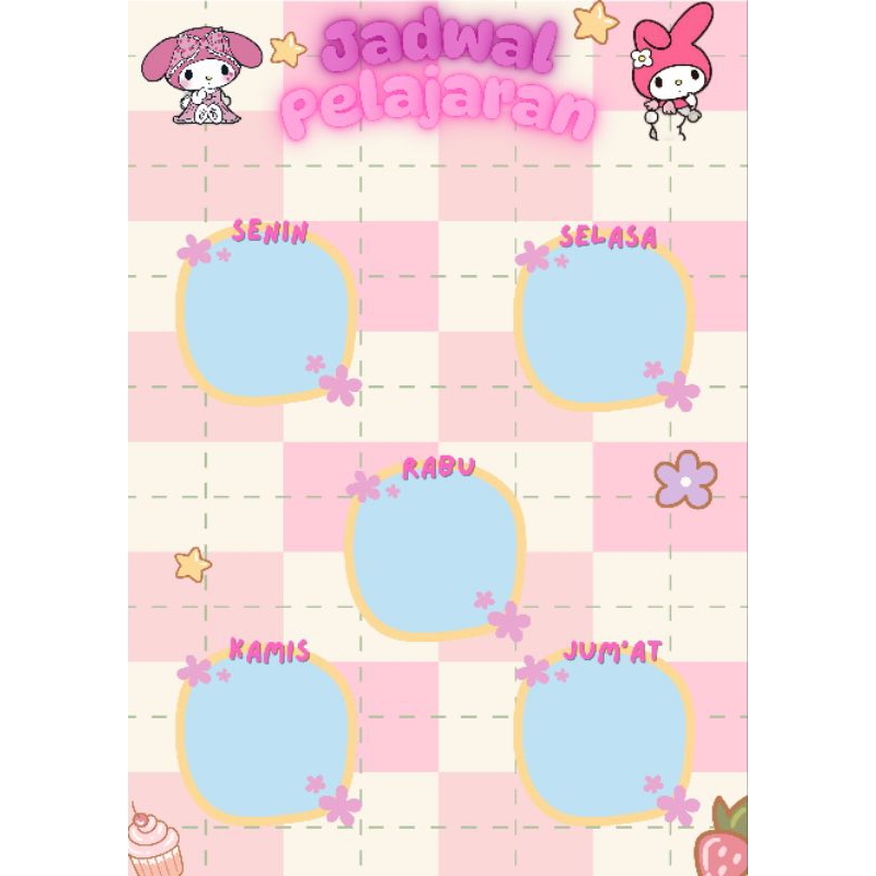

poster jadwal pelajaran sanrio