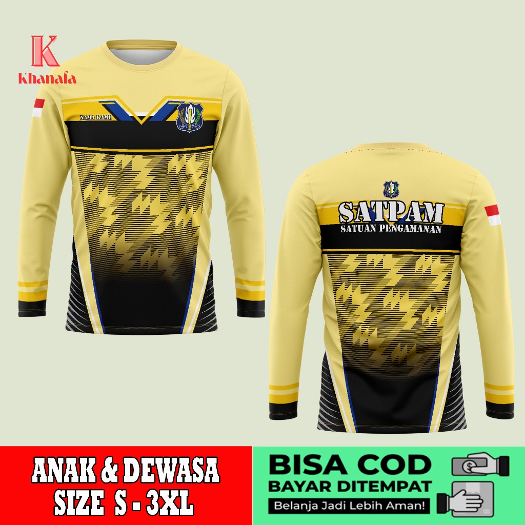 Kaos Satpam Lengan Panjang Kaos Security Jersey premium Satpam printing Custom art 13