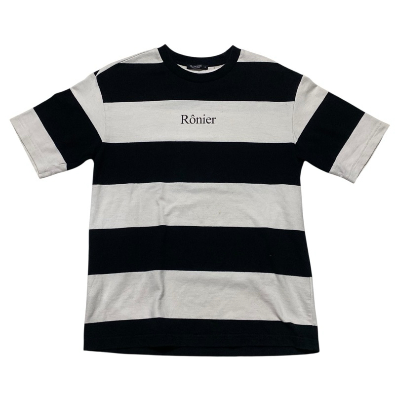 TBJ NEARBY Ronier stripe black white tee