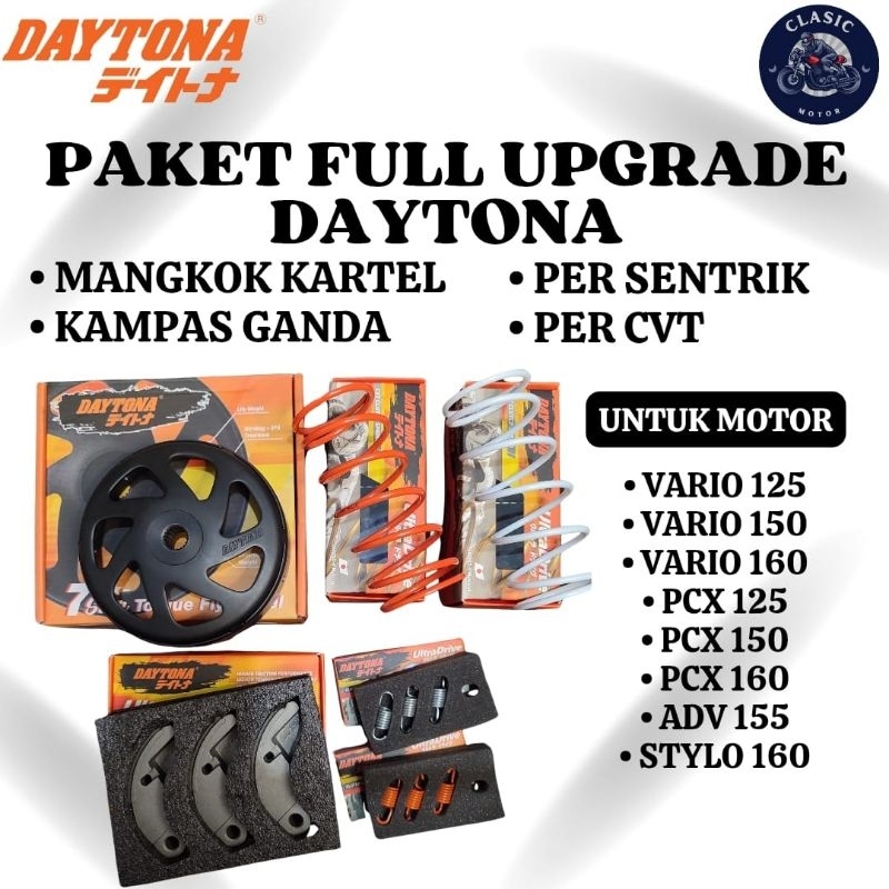 PAKET UPGRADE FULL CVT DAYTONA MANGKOK KARTEL  DAYTONA KAMPAS GANDA DAYTONA PER CVT DAYTONA PER SENT
