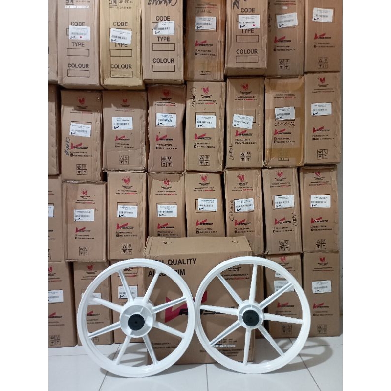 Velg Racing Jupiter Z F1ZR Vega Swan White Vrossi Veleg Yamaha Putih Palang 8 bearing Original V Ros