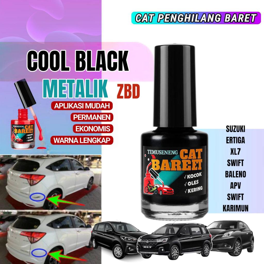ZBD Cat Cool Metalik Glossy Cat Hitam Metalik Penghilang Anti Baret Lecet Noda Goresan Mobil Motor