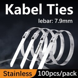 

HIGH QUALITY 100 pcs Kabel Stainless Steel Cable Tie LEBAR 40 cm 7.9 x 400 mm