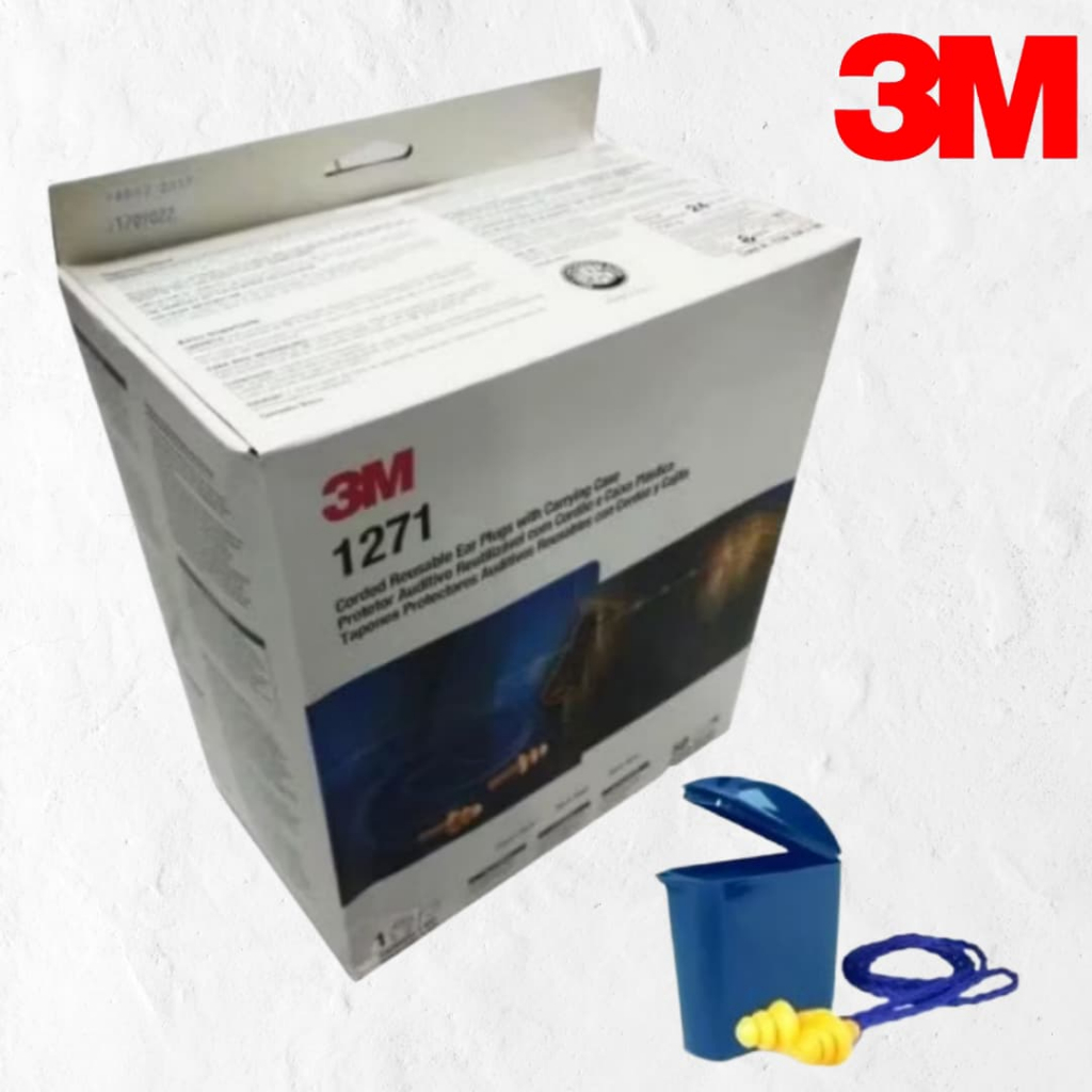 EAR PLUG 3M 1271 + CASING / PELINDUNG KEBISINGAN TELINGA 18dB - C44