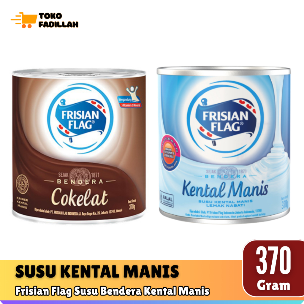 

Frisian Flag Susu Bendera Kental Manis Kaleng 370g [Putih & Cokelat]