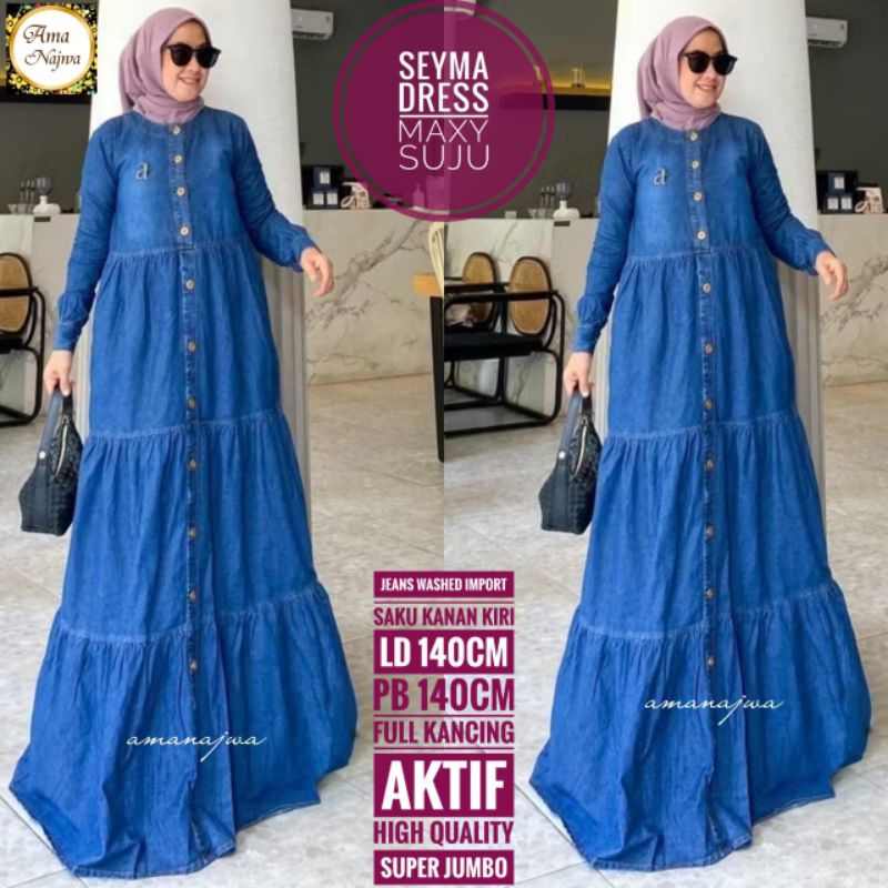 JUMBO LD 140 SEYMA GAMIS BAJU WANITA BY AMANAJWA