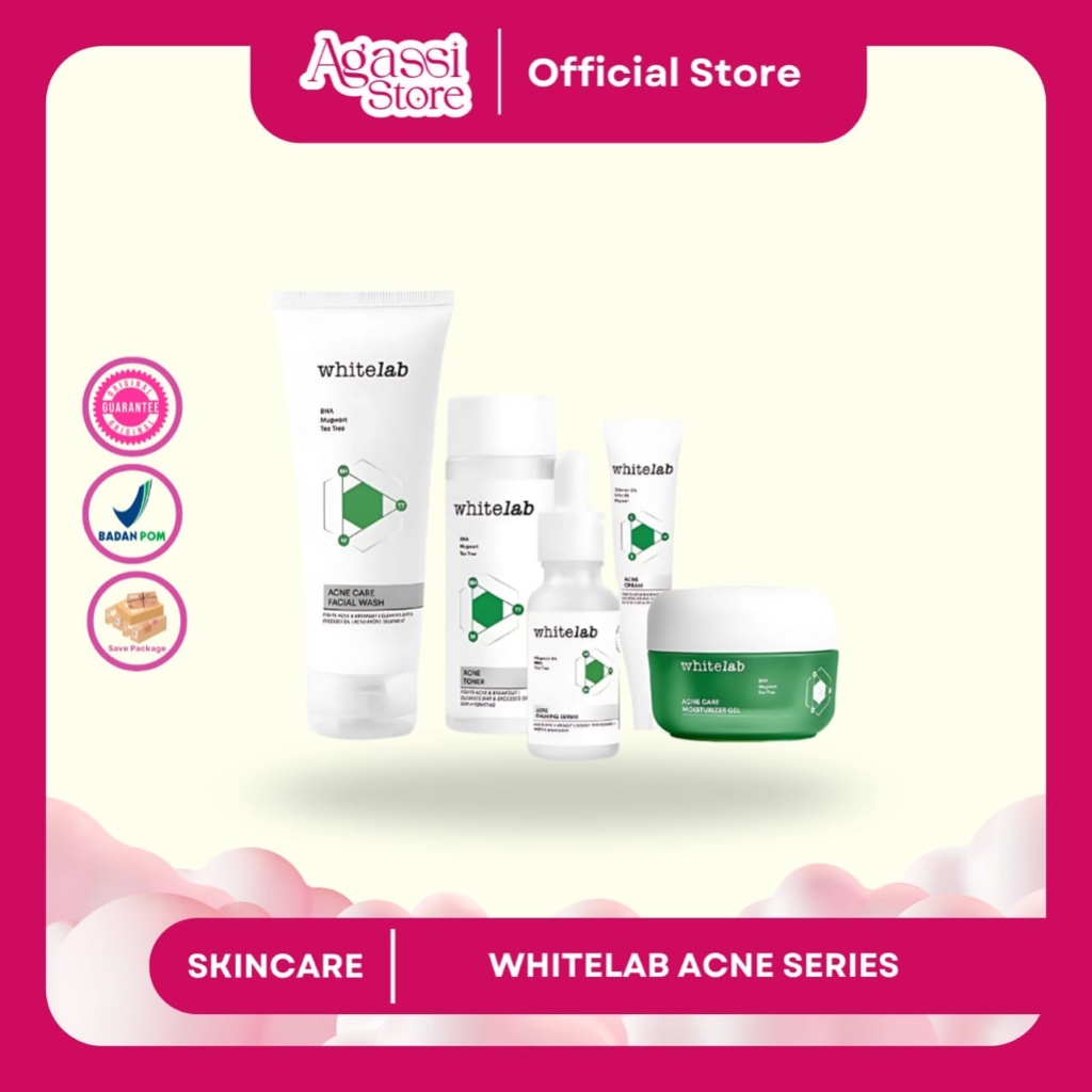 ❤️Agassi❤️ WHITELAB Paket Acne / Acne Cream / Acne Serum / WHITELAB Acne Toner / WHITELAB Facial was