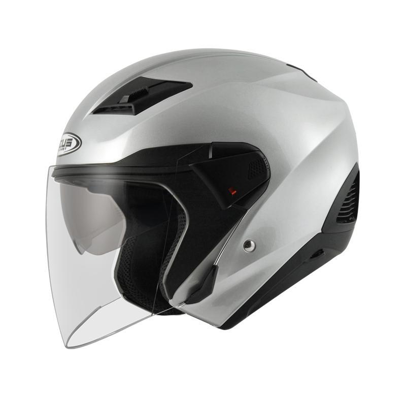 ZEUS ZS 611 SILVER HALF FACE DOUBLE VISOR HELMET
