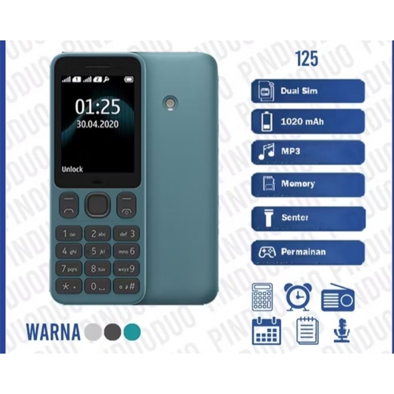 Star HP NOKIA 125 BARU [GARANSI ] Radio, Dual SIM | Awet, Tombol Besar, Klasik