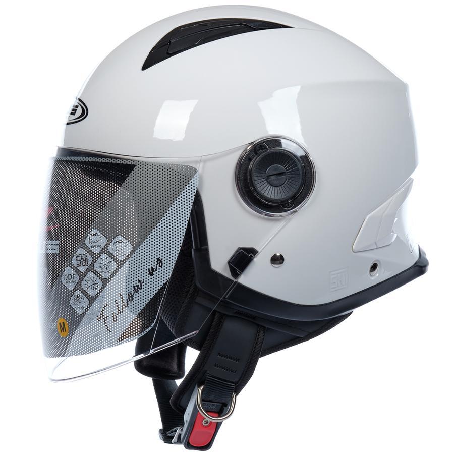 ZEUS ZS 617 WHITE HALF FACE SINGLE VISOR HELMET