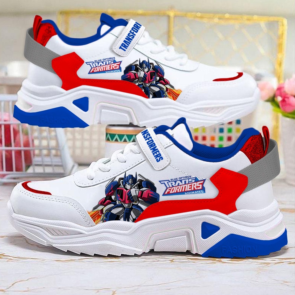 Sepatu Anak Laki Laki Transformers Tk Sd Sepatu Sneaker Sepatu Sekolah Transformers Merah Hitam Biru