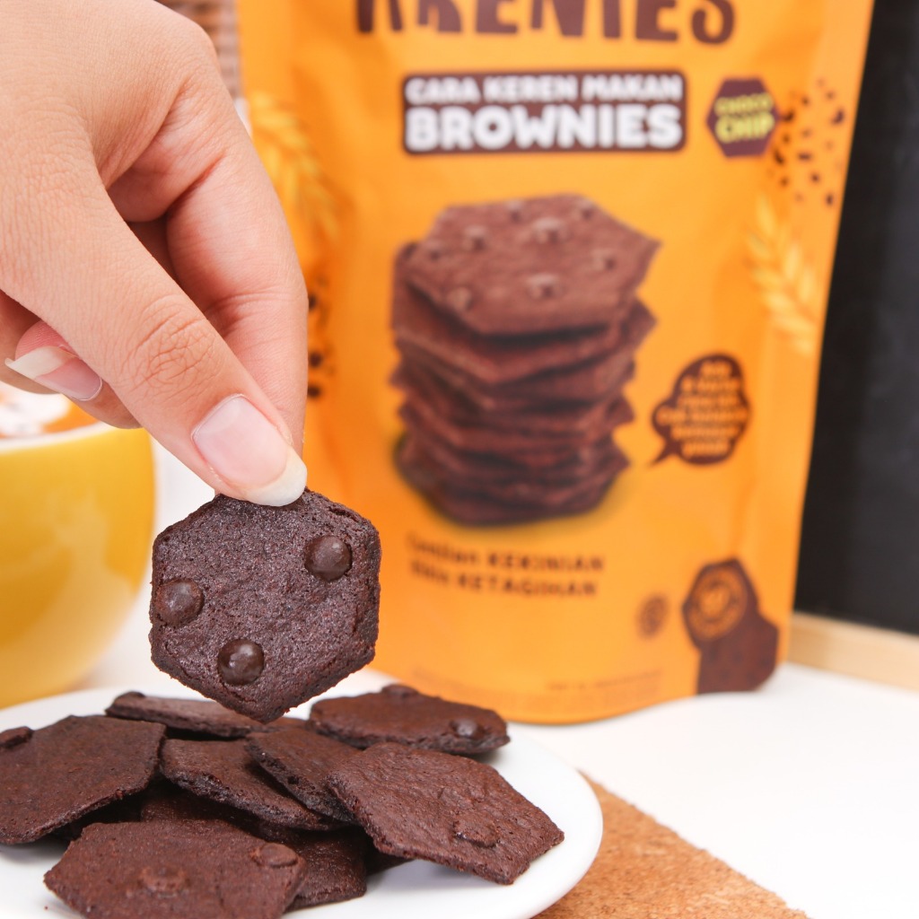

Krenies Camilan Kue Kering Keripik Brownies Crispy Murah-60GR CHOCO CHIP