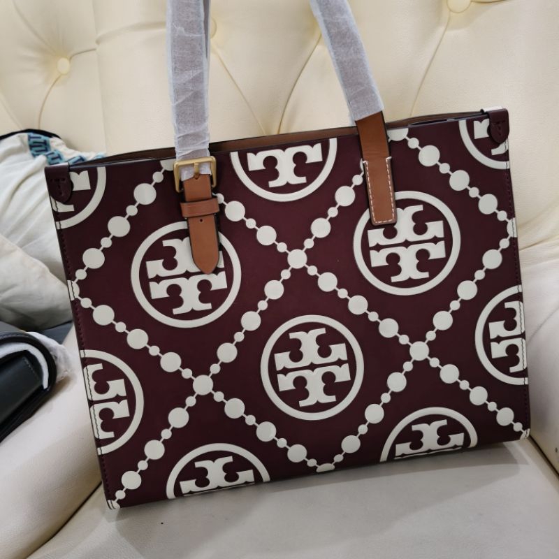 tory burch monogram contrast tote