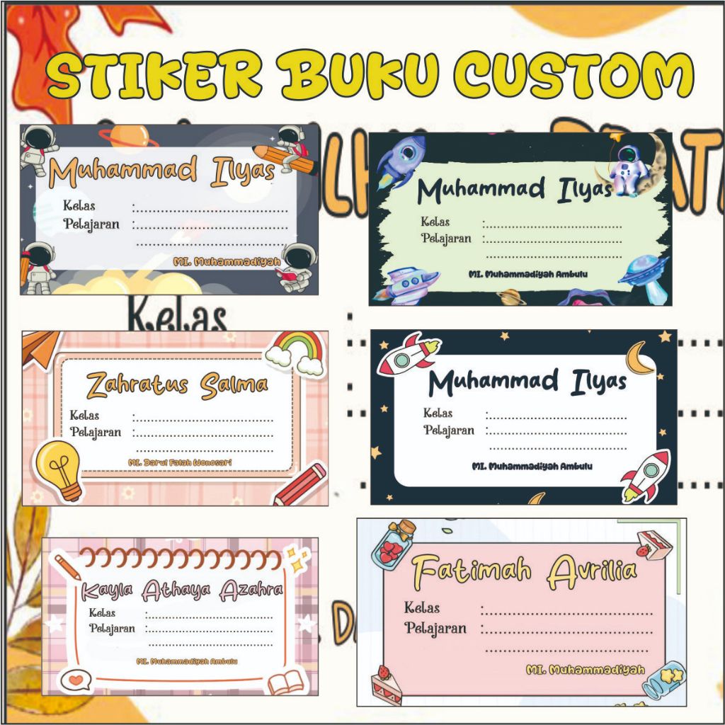

Sticker Mata Pelajaran / Stiker Nama Buku Custom Isi 45 pcs / Stiker Buku Custom