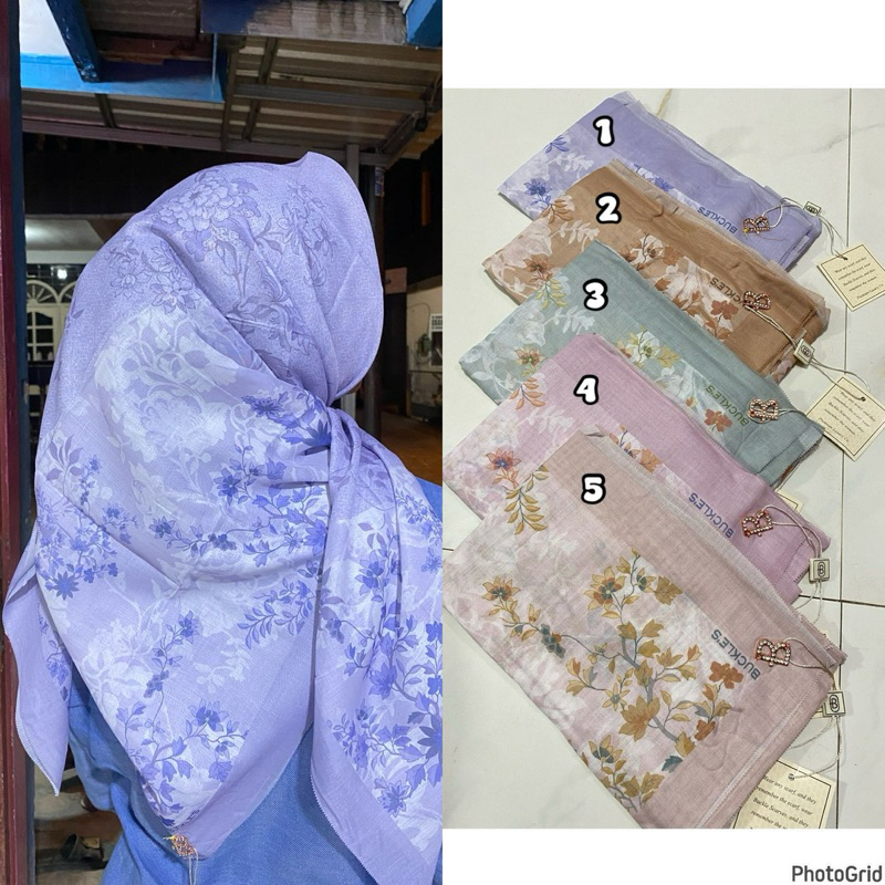 Buckle motif | hijab segi empat motif | hijab logo print pouch |hampers hijab