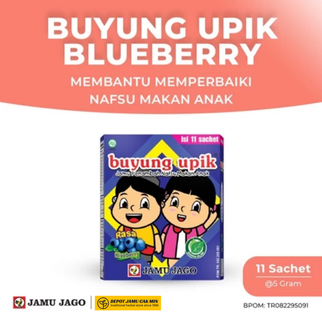 

Buyung Upik Blueberry Jamu Herbal Membantu Meningkatkan Nafsu Makan Anak