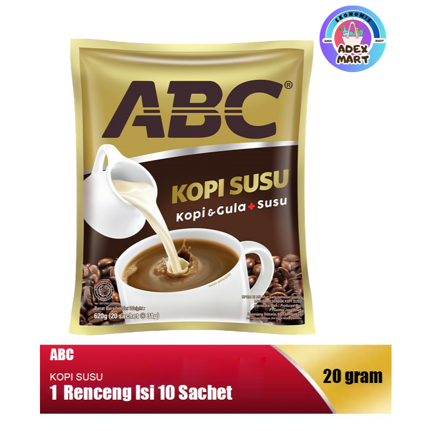 

minuman serbuk Kopi ABC susu Renceng 10 sachet 31 Gram