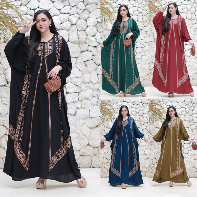 Kaftan Hajar Super Jumbo Daster Lowo Rayon Dress Wanita Busui By Afareen Mode
