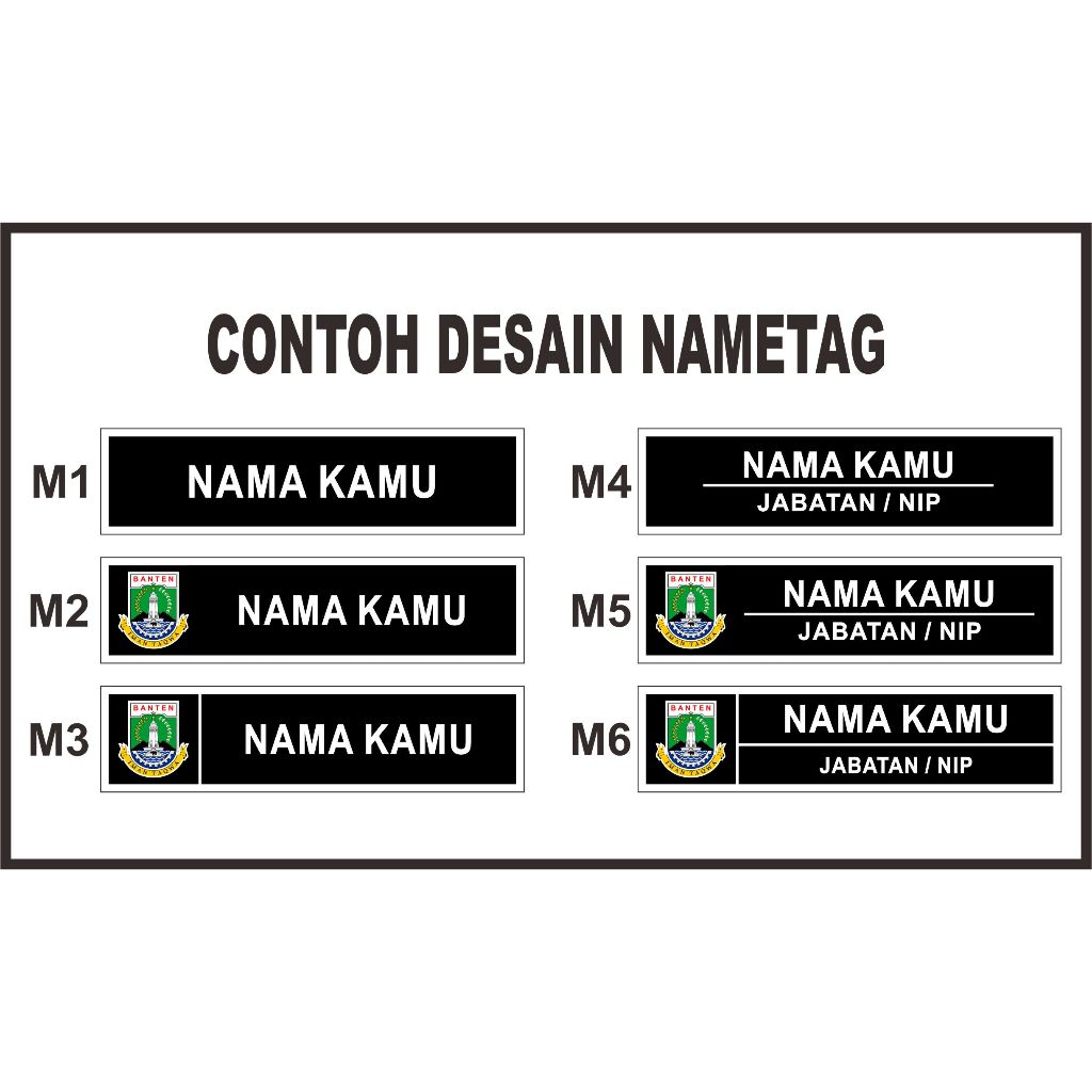 Nametag Papan Nama Dada Name Tag Akrilik Putih Solid Peniti Magnet