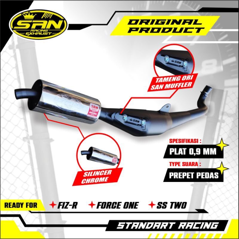 9MERSYYLAYS - KNALPOT FIZR STANDAR RACING / FIZ R GRAFIR / FORCE1 SUARA PREPET ORIGINAL SAN MUFFLER