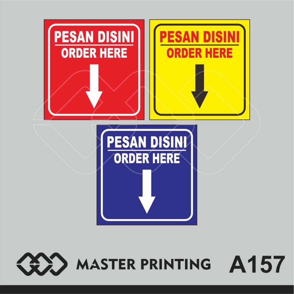 

A157 - Akrilik Pesan di Sini, Order Here, Acrylic Sign, Tahan Air, Termurah, dan Bisa Custom