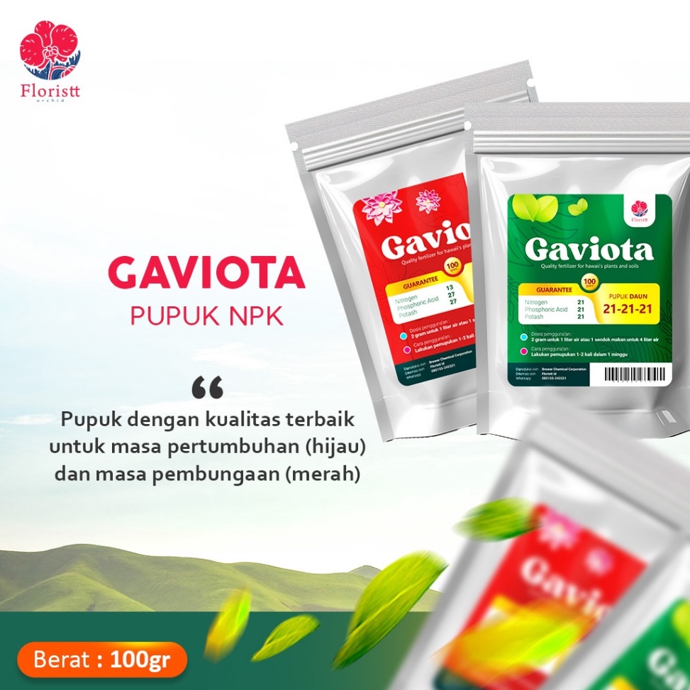 KODE S39E Pupuk Gaviota 1gr Untuk Anggrek Tumbuh Dan Bunga