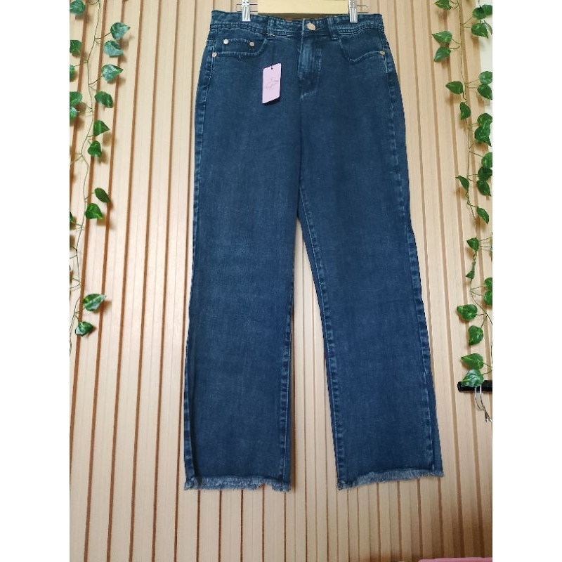 Peghra Kulot Jeans Rawis Hitam abu abu