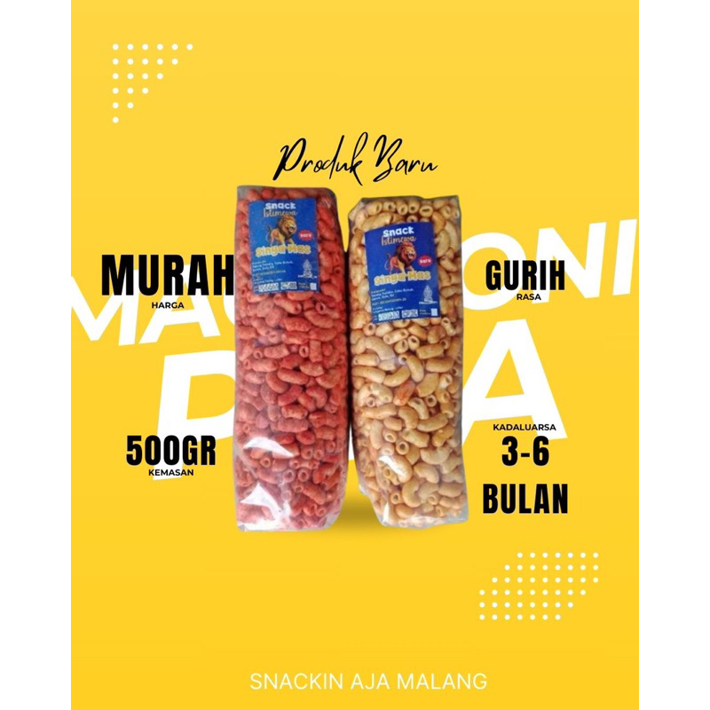 

Macaroni Pipa Original 500gr | Makaroni Kering Gurih Renyah Khas Malang | Snack Macaroni Murah | Cemilan Garing Kemasan Jumbo