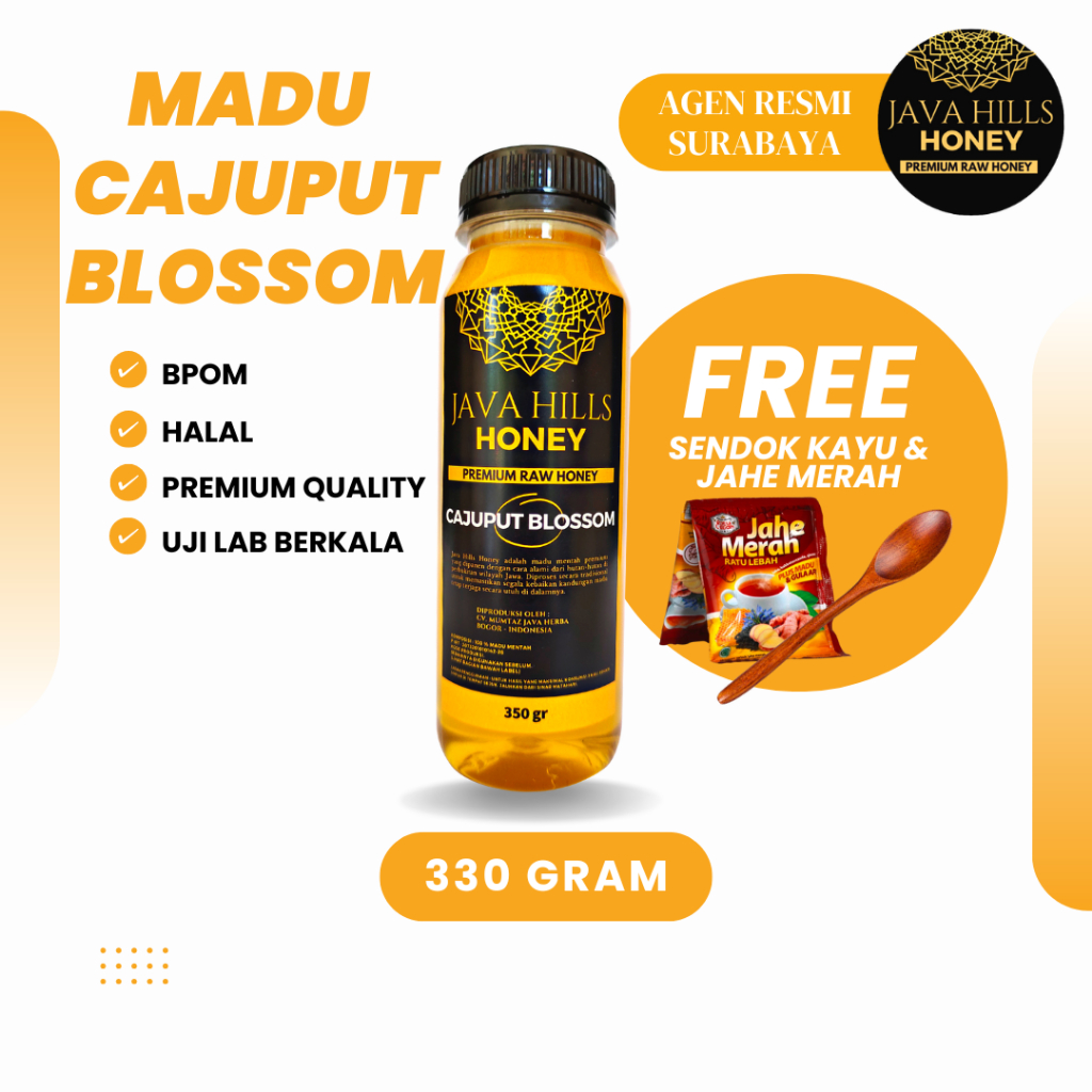 

Javahills Honey Madu Cajuput Blossom 350gr – Madu Hutan Asli 100% Murni Kaya Manfaat Premium Quality