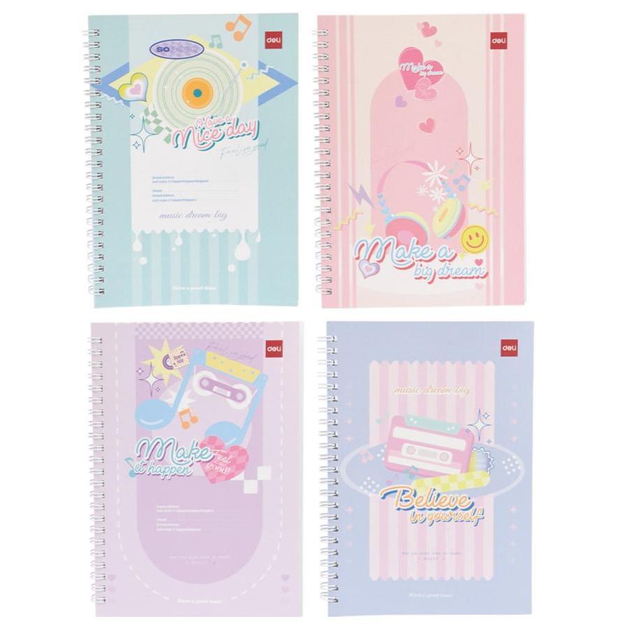 

DELI - BUKU SPIRAL / NOTEBOOK / NOTES / BUKU CATATAN / BUKU HARIAN SPECIAL AGNES MO EDITION 60 LEMBAR EN032 A5 210X148MM