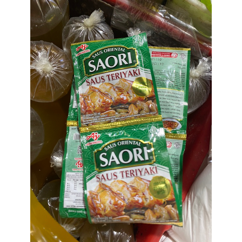 

Saori Saus Teriyaki | Saori Saus Tiram | 1 renceng isi 10
