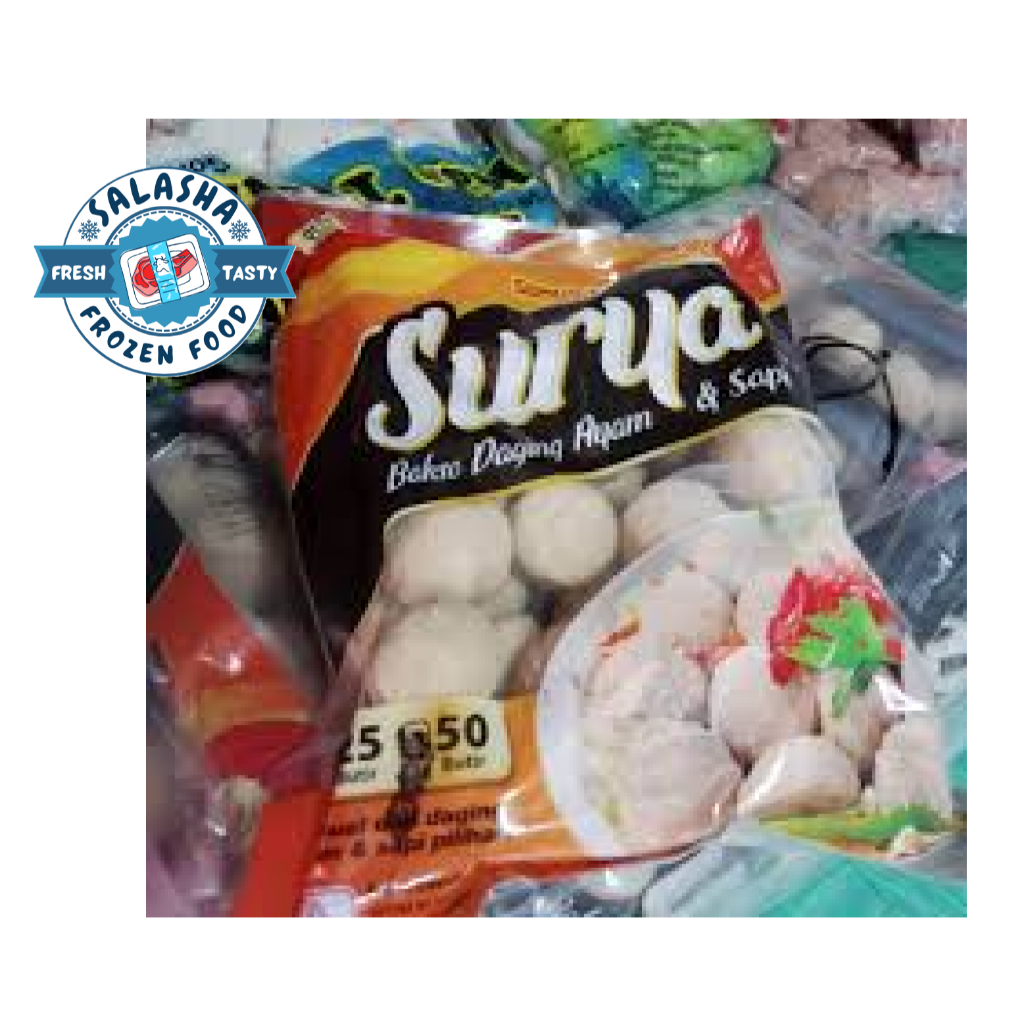 

Bakso Sapi Ayam Kombinasi Baso SURYA - Halal BPOM - 50 pcs 500gr