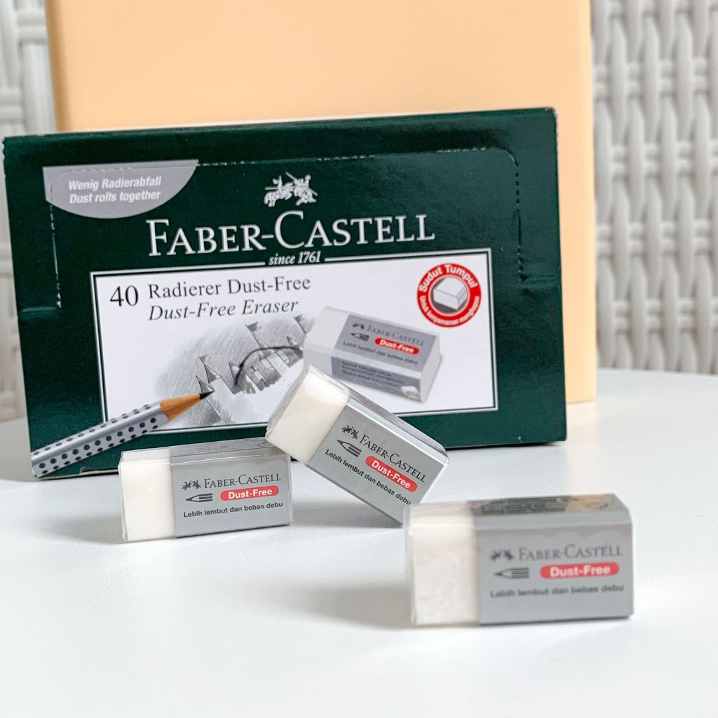 

[ PAK ISI 40 ] Penghapus Putih kecil Faber Castell Asli / Eraser Dustfree small white Faber castell (1 Pack Isi 40 Pcs)