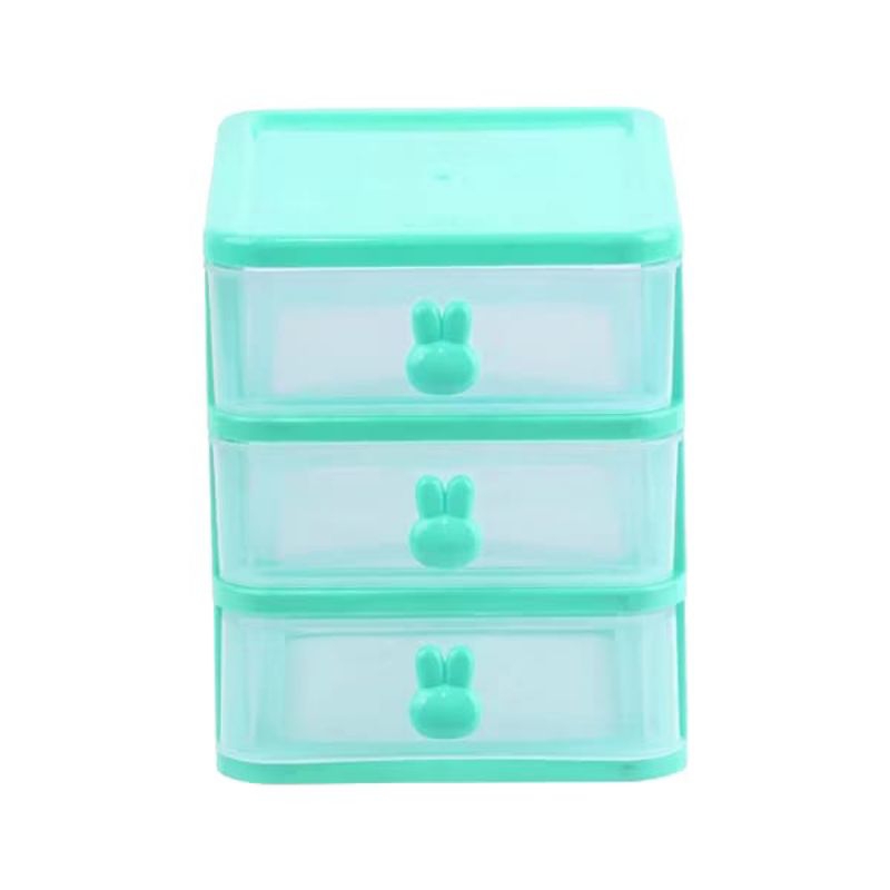 Laci Mini Rabbit Susun 3 / Laci Mini Plastik / Tempat Alat Tulis Plastik