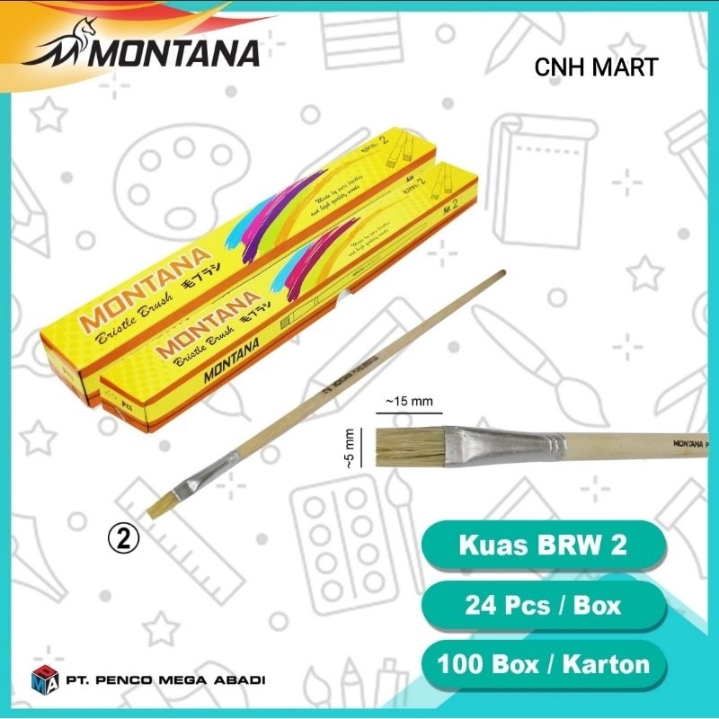 

(24)PCS Kuas Montana No 2 - Kuas Cat - Kuas Lukis Montana - Kuas No 2 BRW-2