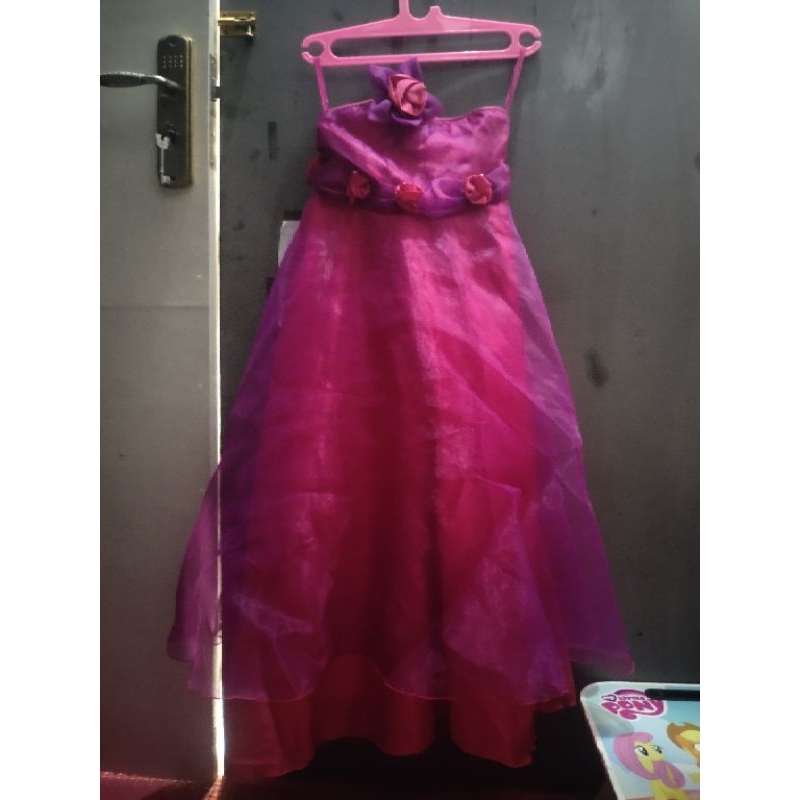 (k1) gaun pesta anak 8-10 tahun organza mewah preloved