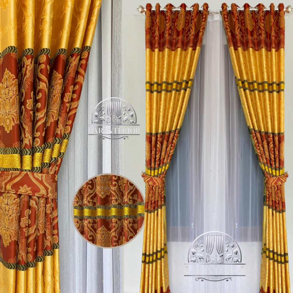 gorden sekat pintu panjang 250 cm motif batik mewah