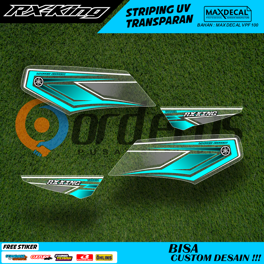 STIKER MOTOR RX KING LIS STRIPING TRANSPARAN  DESAIN UNIK SIMPLE MINIMALIS FREE REQUEST WARNA/TULISA