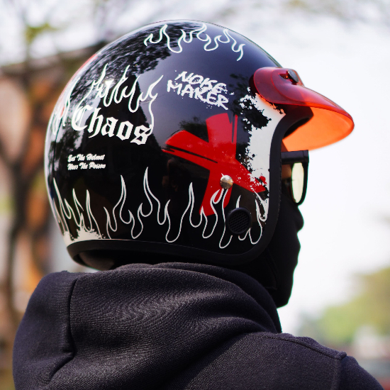 Helm Bogo Retro Motif Kopi Coffe Pria Wanita SNI Kekinian