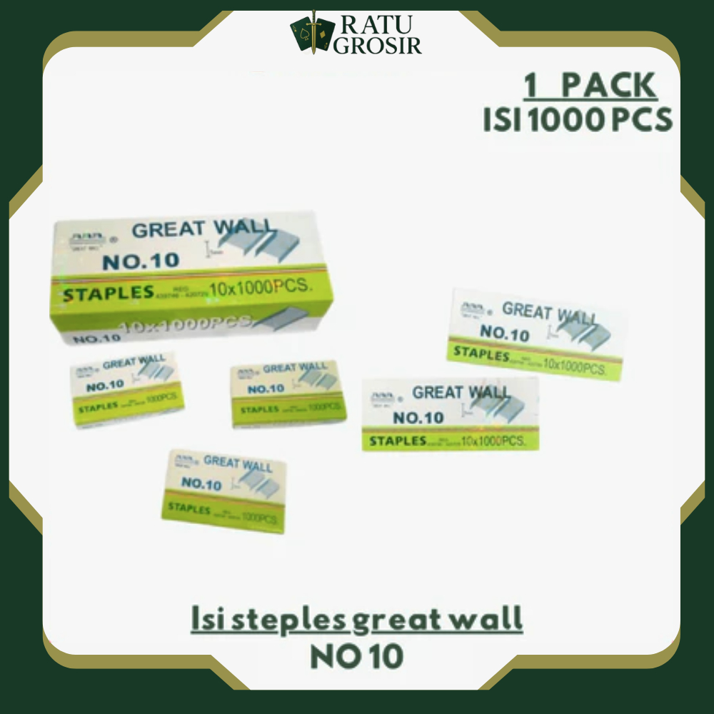 

1 Kotak Kecil Isi Staples GREAT WALL No 10 ( 1 Pack Kotak Kecil )