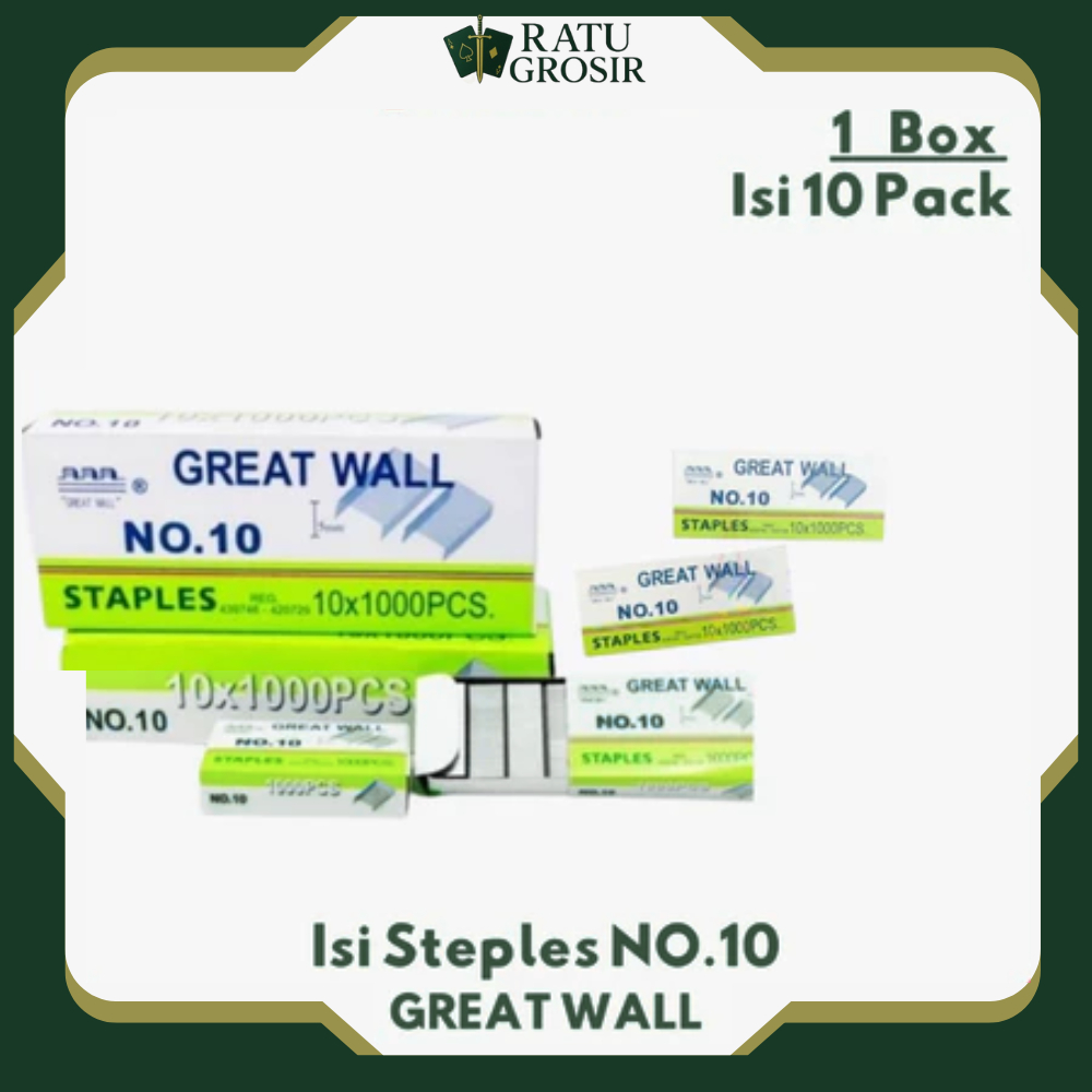 

1 BOX / 10 KOTAK ISI STAPLES GREAT NO 10 ( 1 PAK ISI 10 KOTAK )