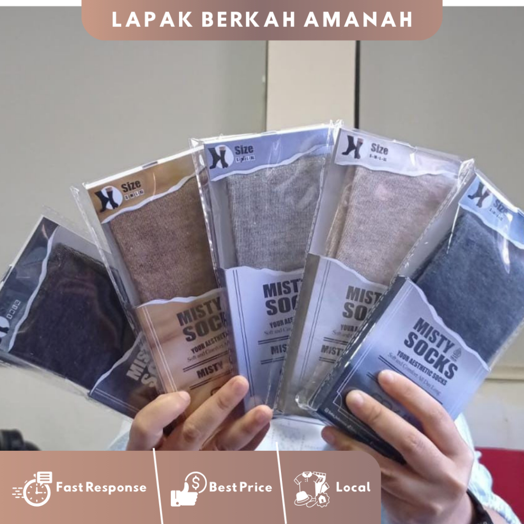 Soka Kaos Kaki Muslimah Wanita Katun PE Jempol Misty Size M