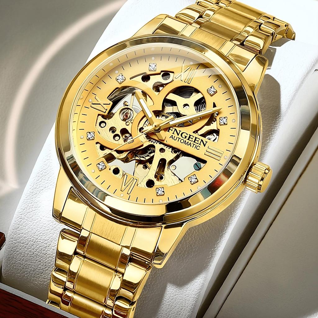 Matagos Jam Tangan Pria Fngeen Skeleton Automatic Mechanical Otomatis Waterproof Asli Tahan Air Orig