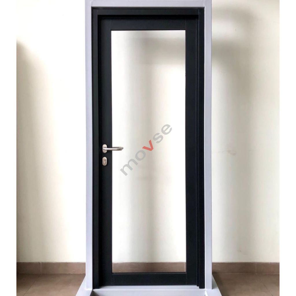 Pintu Aluminium 80 x 200 cm Hitam / Putih