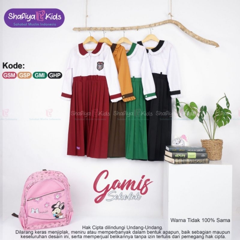 Gamis saja Seragam Sekolah Shafiya Kids merah Putih dan pramuka