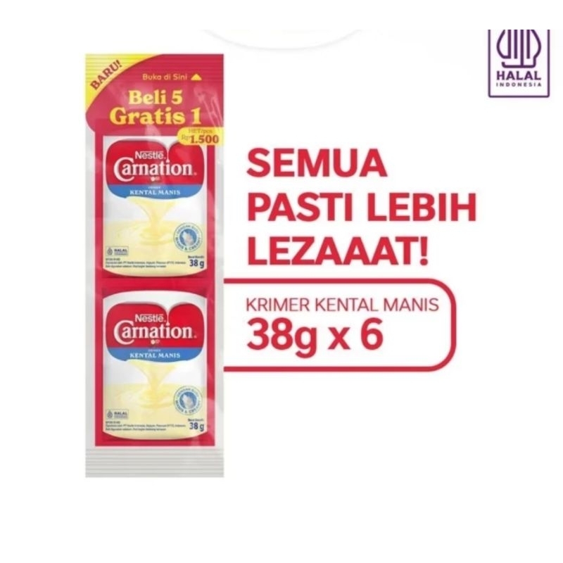 

Carnation Krimer Kental Manis Sachet 38gr x 6 per pack