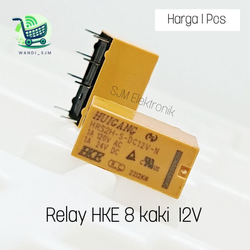 Relay HKE 8pin 12vdc Relay 8kaki 12v hke