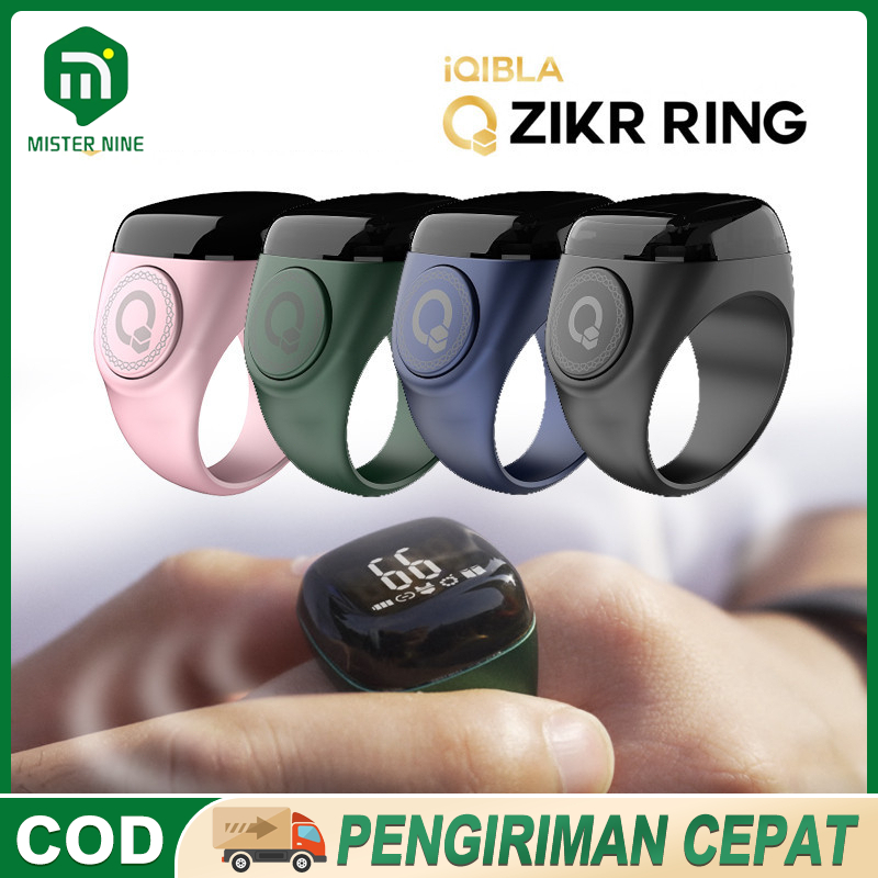 NEW NOOR N01 Iqibla Aluminum Alloy Digital Tasbih Iqibla Zikr Ring Iqibla Cincin Tasbih Digital Blue